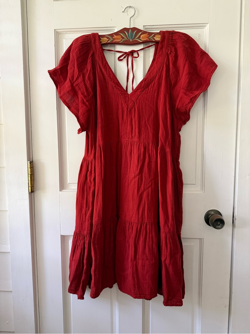 V-Neck Tie-Back Women's PXXL Dress